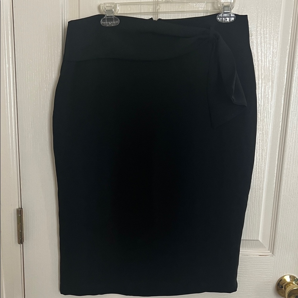 Ina Black Pencil Skirt with Side Tie